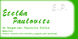 etelka paulovits business card